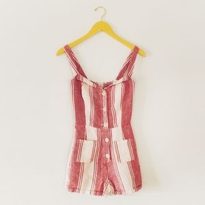 Reformation Coconut Romper, red & white size 0